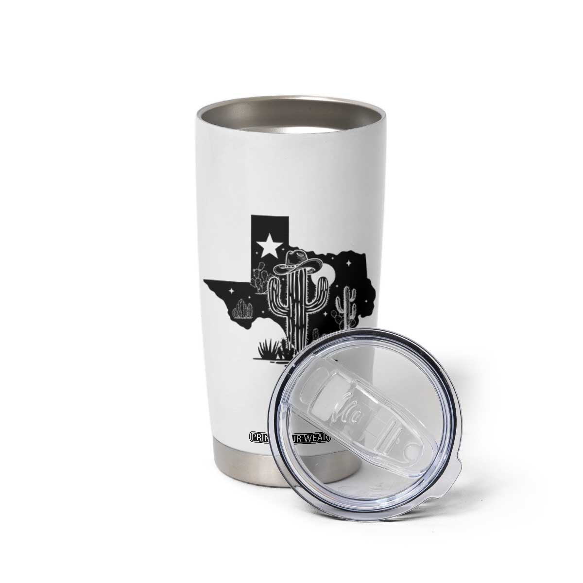 Western Pride Gift Tumbler Cup Cactus Texas Map With Cowboy Hat TS12 Print Your Wear