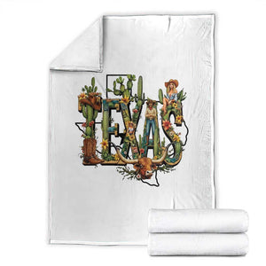 Texas Cowboy And Cowgirl Throw Blanket Vintage Cactus Gift Idea TS12 White Print Your Wear
