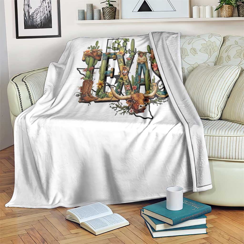 Texas Cowboy And Cowgirl Throw Blanket Vintage Cactus Gift Idea TS12 Print Your Wear