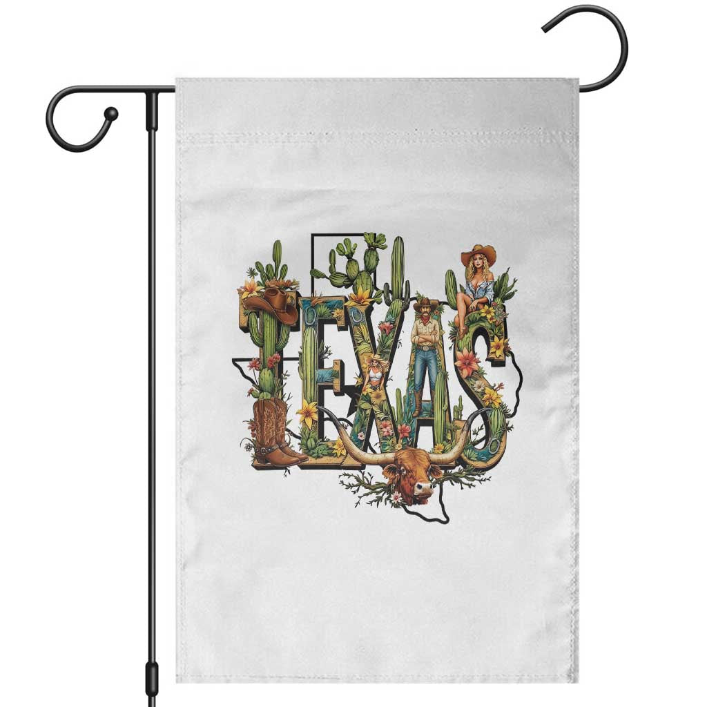 Texas Cowboy And Cowgirl Garden Flag Vintage Cactus Gift Idea TS12 White Print Your Wear