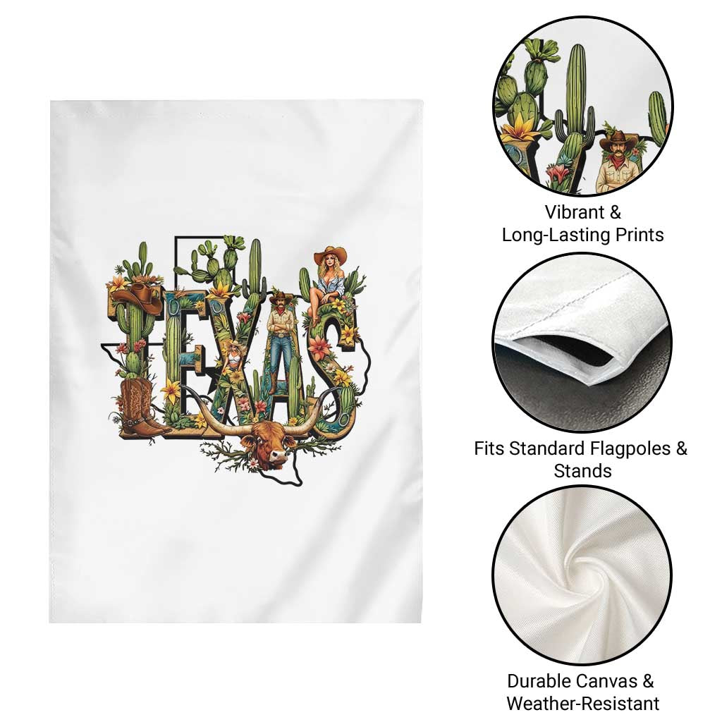 Texas Cowboy And Cowgirl Garden Flag Vintage Cactus Gift Idea TS12 Print Your Wear