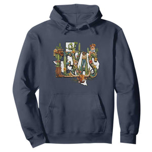 Texas Cowboy And Cowgirl Hoodie Vintage Cactus Gift Idea TS12 Navy Print Your Wear