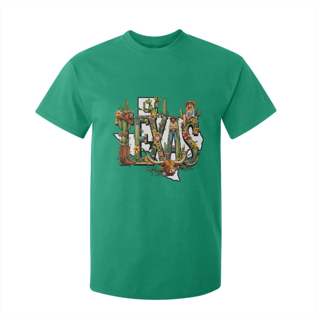 Texas Cowboy And Cowgirl T Shirt For Kid Vintage Cactus Gift Idea TS12 Irish Green Print Your Wear