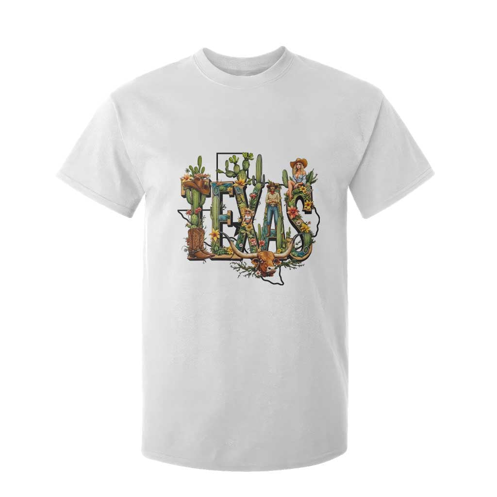 Texas Cowboy And Cowgirl T Shirt For Kid Vintage Cactus Gift Idea TS12 White Print Your Wear