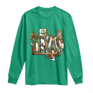 Texas Cowboy And Cowgirl Long Sleeve Shirt Vintage Cactus Gift Idea TS12 Irish Green Print Your Wear