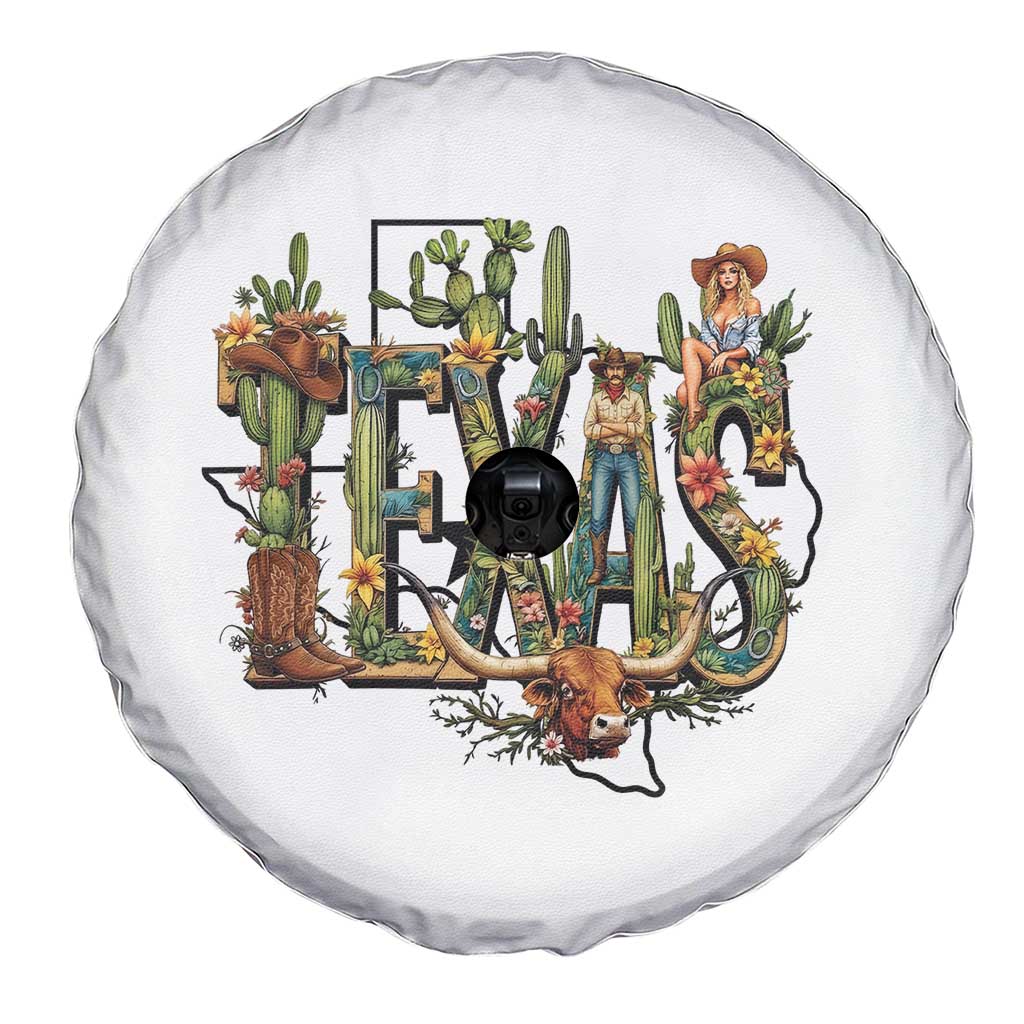 Texas Cowboy And Cowgirl Spare Tire Cover Vintage Cactus Gift Idea TS12 Print Your Wear