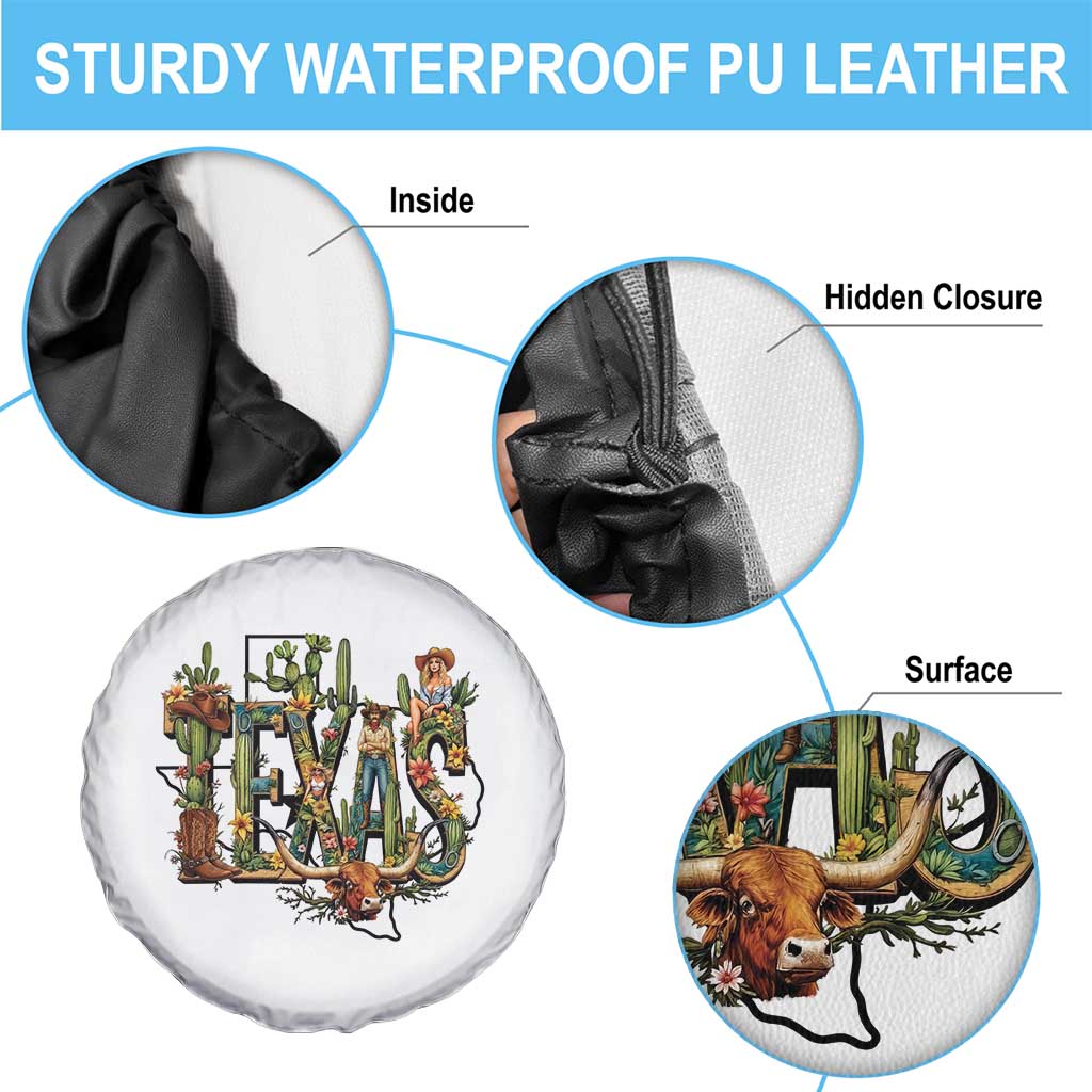 Texas Cowboy And Cowgirl Spare Tire Cover Vintage Cactus Gift Idea TS12 Print Your Wear