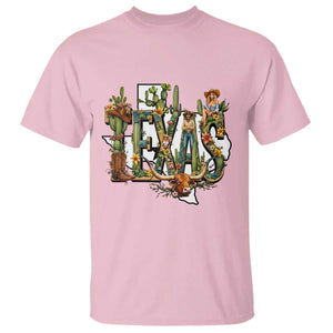 Texas Cowboy And Cowgirl T Shirt Vintage Cactus Gift Idea TS12 Light Pink Print Your Wear