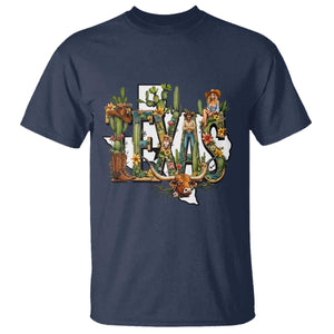 Texas Cowboy And Cowgirl T Shirt Vintage Cactus Gift Idea TS12 Navy Print Your Wear