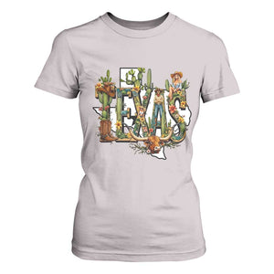 Texas Cowboy And Cowgirl T Shirt For Women Vintage Cactus Gift Idea TS12 Ice Gray Print Your Wear