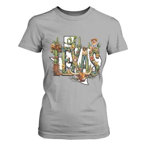 Texas Cowboy And Cowgirl T Shirt For Women Vintage Cactus Gift Idea TS12 Sport Gray Print Your Wear