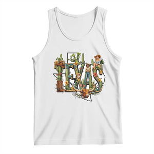 Texas Cowboy And Cowgirl Tank Top Vintage Cactus Gift Idea TS12 White Print Your Wear