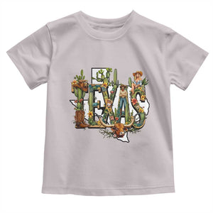 Texas Cowboy And Cowgirl Toddler T Shirt Vintage Cactus Gift Idea TS12 Ice Gray Print Your Wear