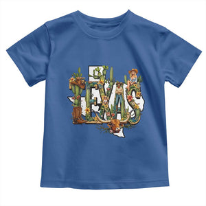 Texas Cowboy And Cowgirl Toddler T Shirt Vintage Cactus Gift Idea TS12 Royal Blue Print Your Wear