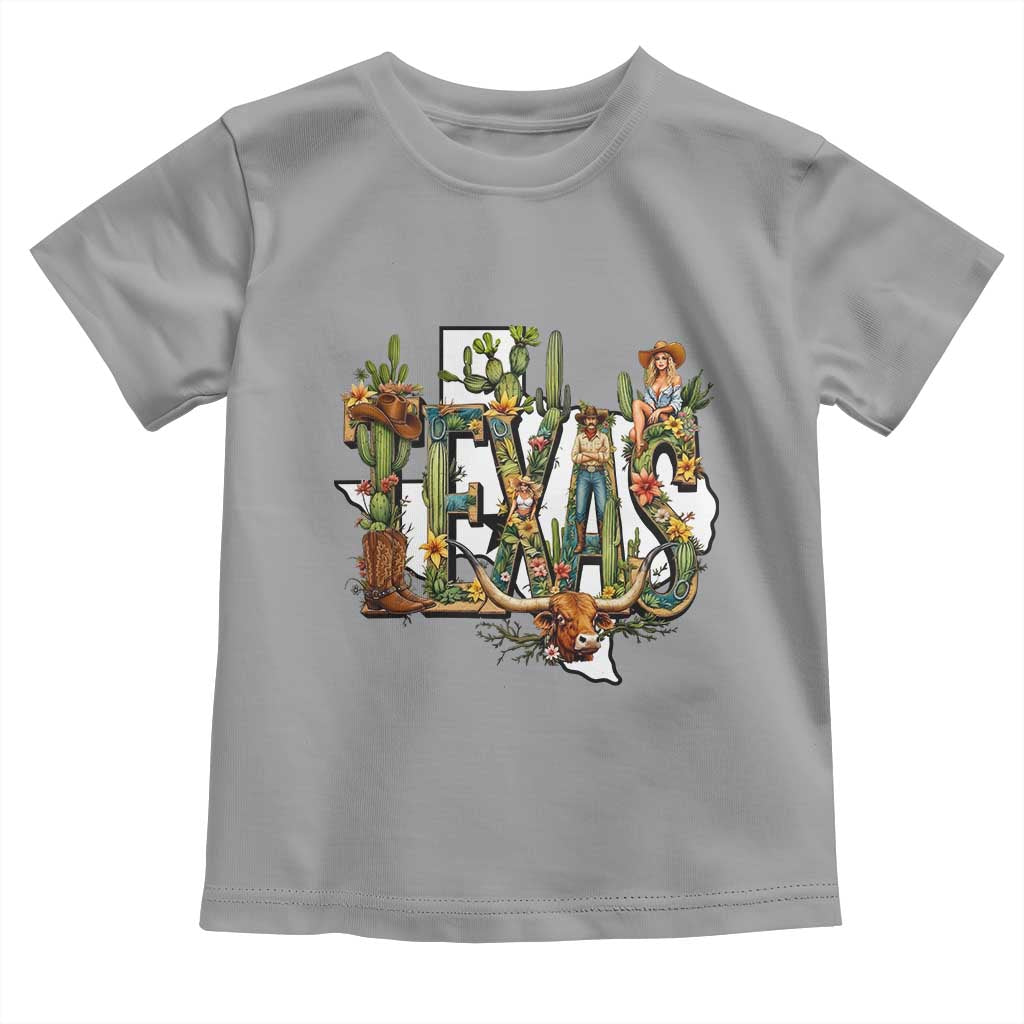 Texas Cowboy And Cowgirl Toddler T Shirt Vintage Cactus Gift Idea TS12 Sport Gray Print Your Wear
