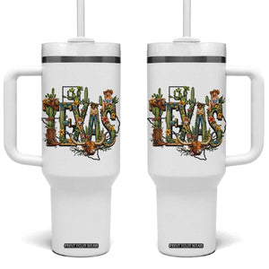 Texas Cowboy And Cowgirl Tumbler With Handle Vintage Cactus Gift Idea TS12 One Size: 40 oz White Print Your Wear