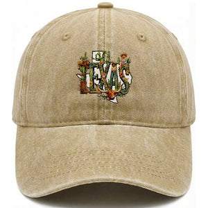 Texas Cowboy And Cowgirl Washed Cotton Baseball Cap Vintage Cactus Gift Idea TS12 Washed Cap Universal Fit Khaki Print Your Wear