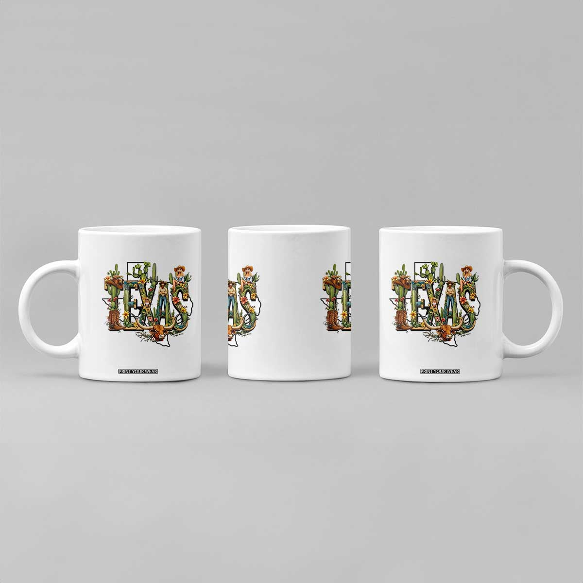 Texas Cowboy And Cowgirl Coffee Mug Vintage Cactus Gift Idea TS12 Print Your Wear
