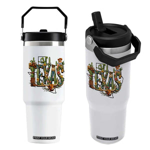 Texas Cowboy And Cowgirl Flip Straw Tumbler Vintage Cactus Gift Idea TS12 One Size: 30 oz White Print Your Wear