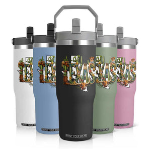 Texas Cowboy And Cowgirl Flip Straw Tumbler Vintage Cactus Gift Idea TS12 Print Your Wear