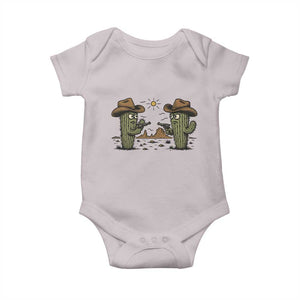 Funny Lone Star Cactus Cowboy Gunfight Gift Baby Onesie TS12 Ice Gray Print Your Wear
