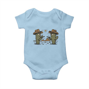 Funny Lone Star Cactus Cowboy Gunfight Gift Baby Onesie TS12 Light Blue Print Your Wear