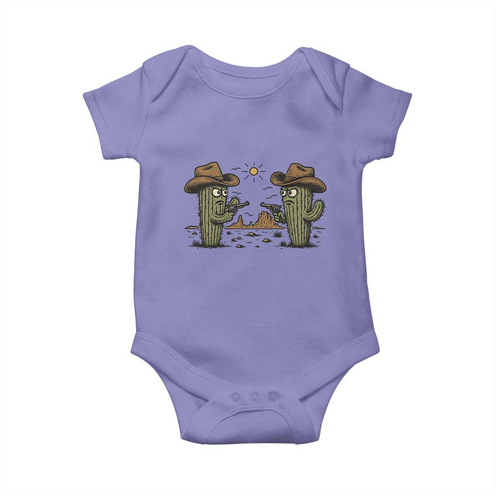 Funny Lone Star Cactus Cowboy Gunfight Gift Baby Onesie TS12 Violet Print Your Wear