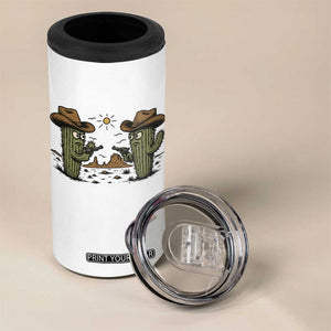 Funny Lone Star Cactus Cowboy Gunfight Gift 4 in 1 Can Cooler Tumbler TS12 Print Your Wear