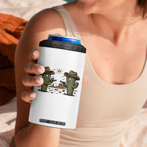 Funny Lone Star Cactus Cowboy Gunfight Gift 4 in 1 Can Cooler Tumbler TS12 Print Your Wear