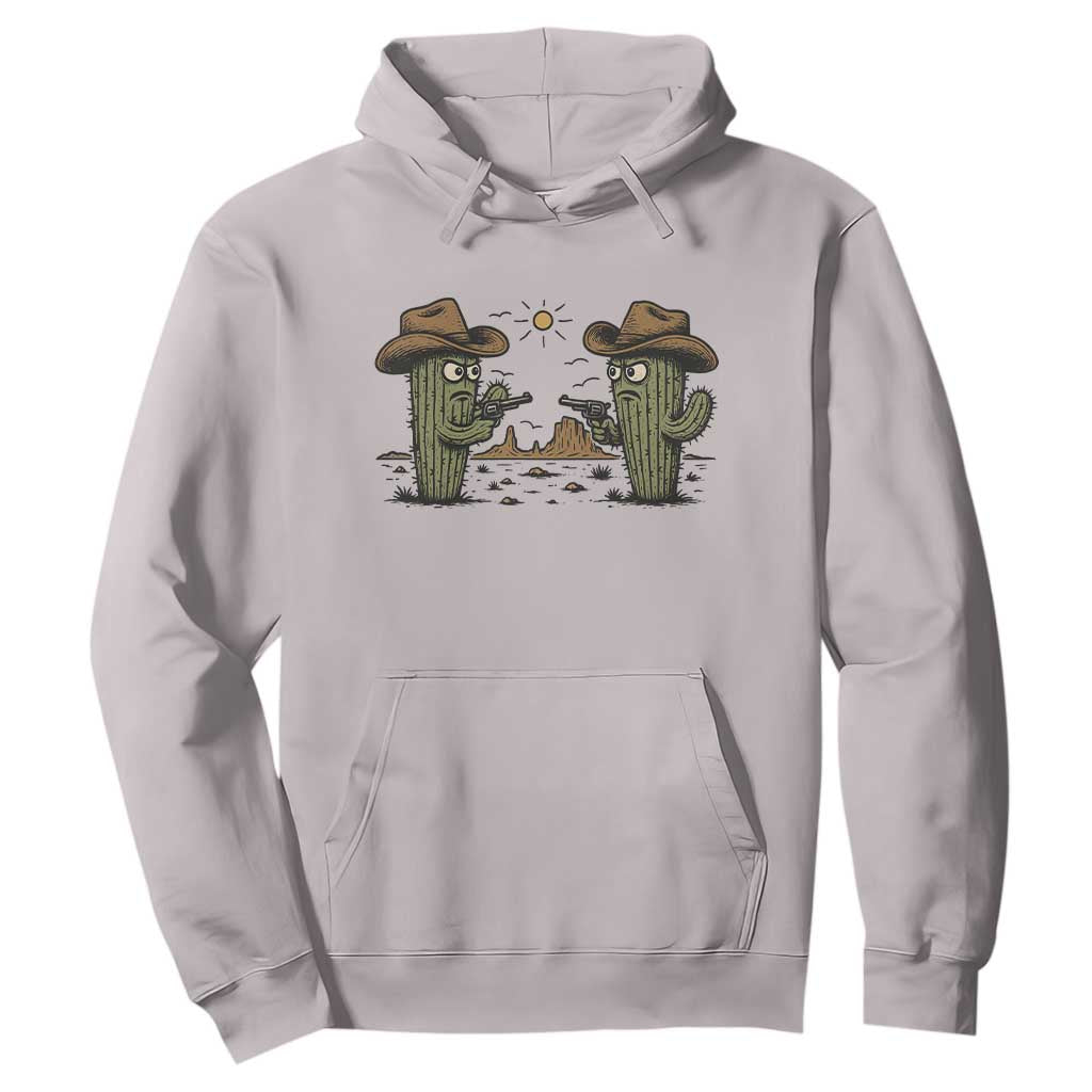 Funny Lone Star Cactus Cowboy Gunfight Gift Hoodie TS12 Ice Gray Print Your Wear