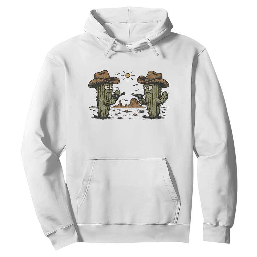 Funny Lone Star Cactus Cowboy Gunfight Gift Hoodie TS12 White Print Your Wear