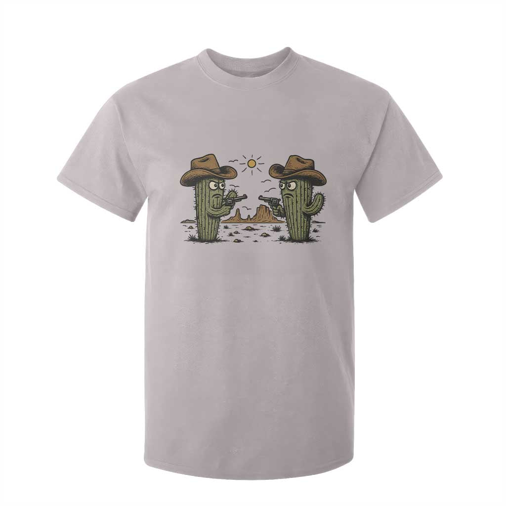 Funny Lone Star Cactus Cowboy Gunfight Gift T Shirt For Kid TS12 Ice Gray Print Your Wear
