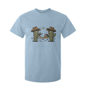 Funny Lone Star Cactus Cowboy Gunfight Gift T Shirt For Kid TS12 Light Blue Print Your Wear