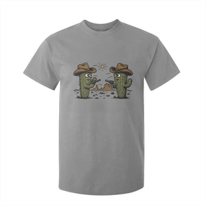 Funny Lone Star Cactus Cowboy Gunfight Gift T Shirt For Kid TS12 Sport Gray Print Your Wear
