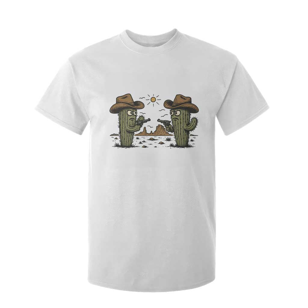 Funny Lone Star Cactus Cowboy Gunfight Gift T Shirt For Kid TS12 White Print Your Wear