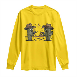 Funny Lone Star Cactus Cowboy Gunfight Gift Long Sleeve Shirt TS12 Daisy Print Your Wear