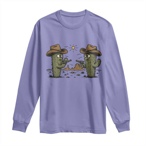 Funny Lone Star Cactus Cowboy Gunfight Gift Long Sleeve Shirt TS12 Violet Print Your Wear