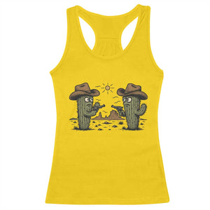 Funny Lone Star Cactus Cowboy Gunfight Gift Racerback Tank Top TS12 Daisy Print Your Wear