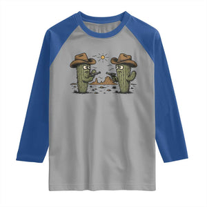 Funny Lone Star Cactus Cowboy Gunfight Gift Raglan Shirt TS12 Sport Gray Royal Print Your Wear