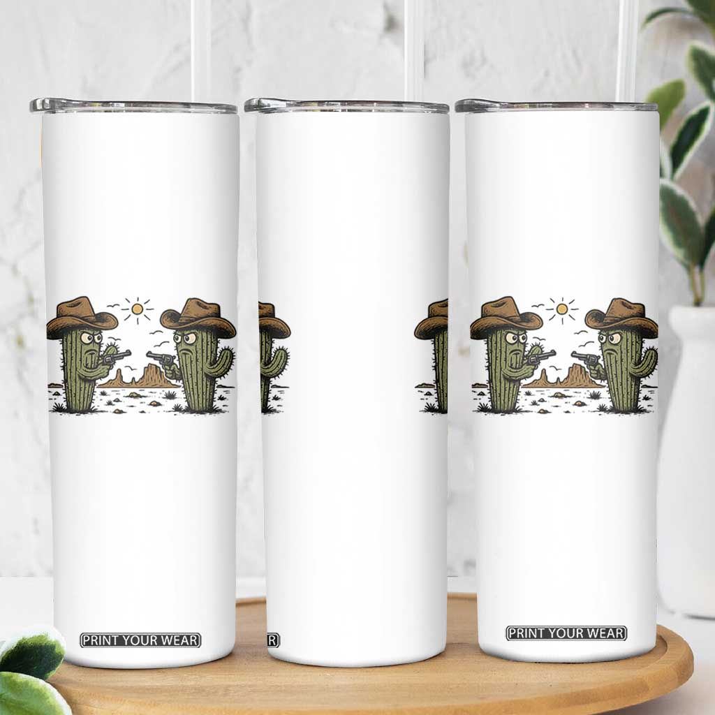 Funny Lone Star Cactus Cowboy Gunfight Gift Skinny Tumbler TS12 Print Your Wear