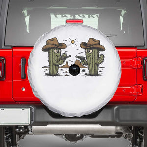 Funny Lone Star Cactus Cowboy Gunfight Gift Spare Tire Cover TS12 White Print Your Wear