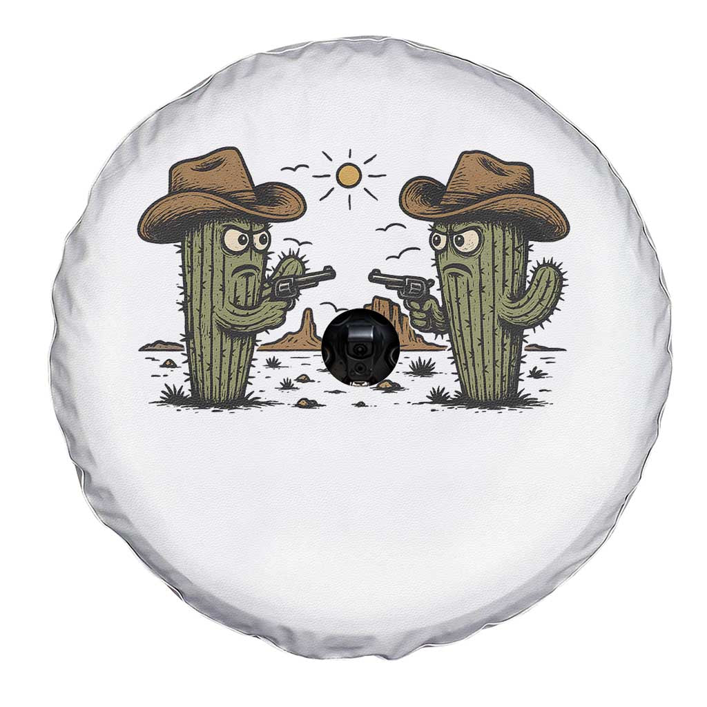 Funny Lone Star Cactus Cowboy Gunfight Gift Spare Tire Cover TS12 Print Your Wear