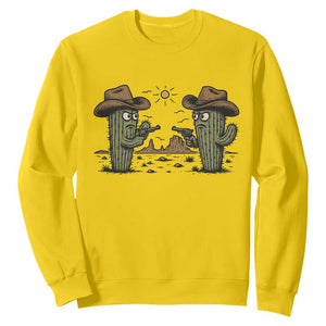 Funny Lone Star Cactus Cowboy Gunfight Gift Sweatshirt TS12 Daisy Print Your Wear
