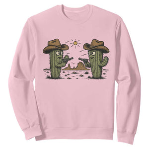 Funny Lone Star Cactus Cowboy Gunfight Gift Sweatshirt TS12 Light Pink Print Your Wear