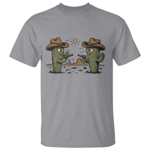 Funny Lone Star Cactus Cowboy Gunfight Gift T Shirt TS12 Sport Gray Print Your Wear