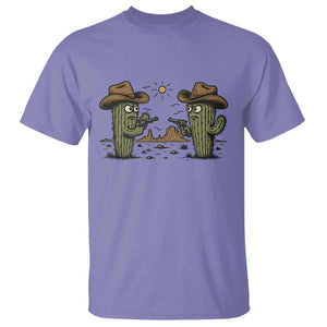 Funny Lone Star Cactus Cowboy Gunfight Gift T Shirt TS12 Violet Print Your Wear