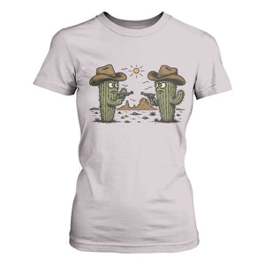Funny Lone Star Cactus Cowboy Gunfight Gift T Shirt For Women TS12 Ice Gray Print Your Wear