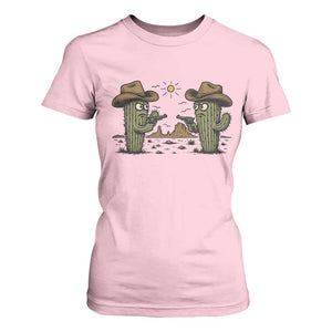 Funny Lone Star Cactus Cowboy Gunfight Gift T Shirt For Women TS12 Light Pink Print Your Wear