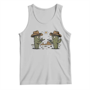 Funny Lone Star Cactus Cowboy Gunfight Gift Tank Top TS12 Ash Print Your Wear
