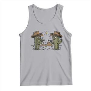 Funny Lone Star Cactus Cowboy Gunfight Gift Tank Top TS12 Athletic Heather Print Your Wear